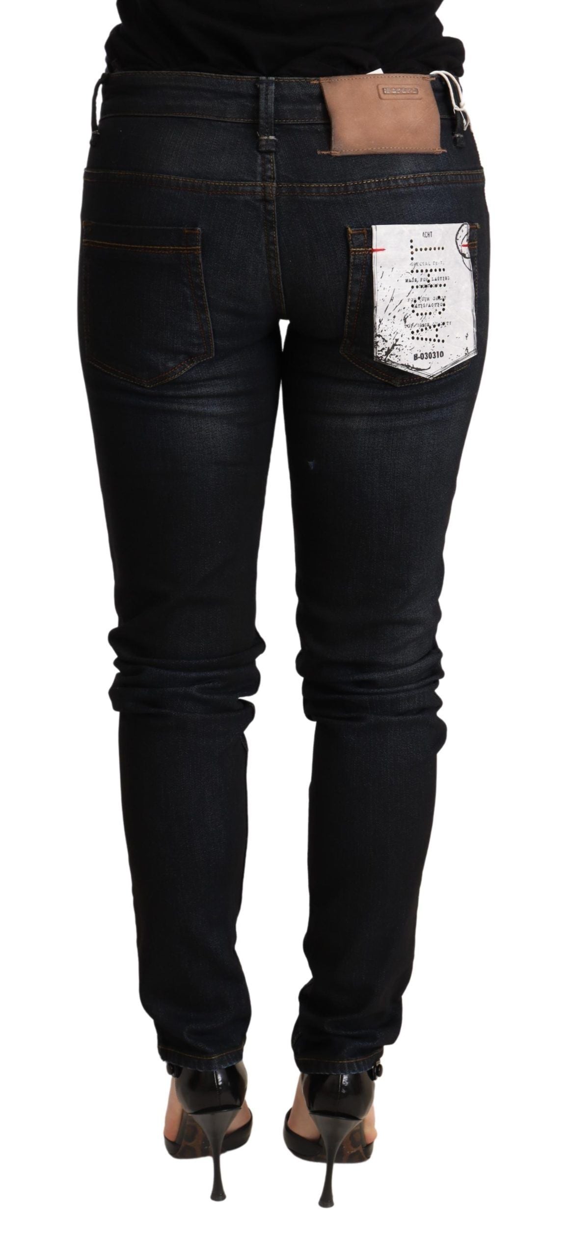 Blue Washed Low Waist Skinny Denim Trouser