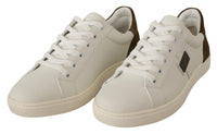 Thumbnail for White Suede Leather Mens Low Tops Sneakers