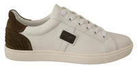 Thumbnail for White Suede Leather Mens Low Tops Sneakers