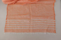 Thumbnail for Elegant Orange Linen Shawl Wrap Scarf