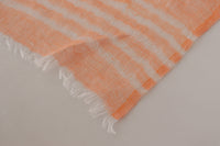 Thumbnail for Elegant Orange Linen Shawl Wrap Scarf