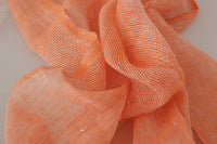 Thumbnail for Elegant Orange Linen Shawl Wrap Scarf