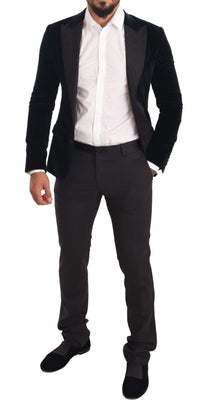 Thumbnail for Elegant Two-Piece Velvet Suit in Blue