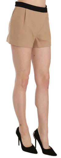 Thumbnail for Chic Beige Mid Waist Mini Shorts