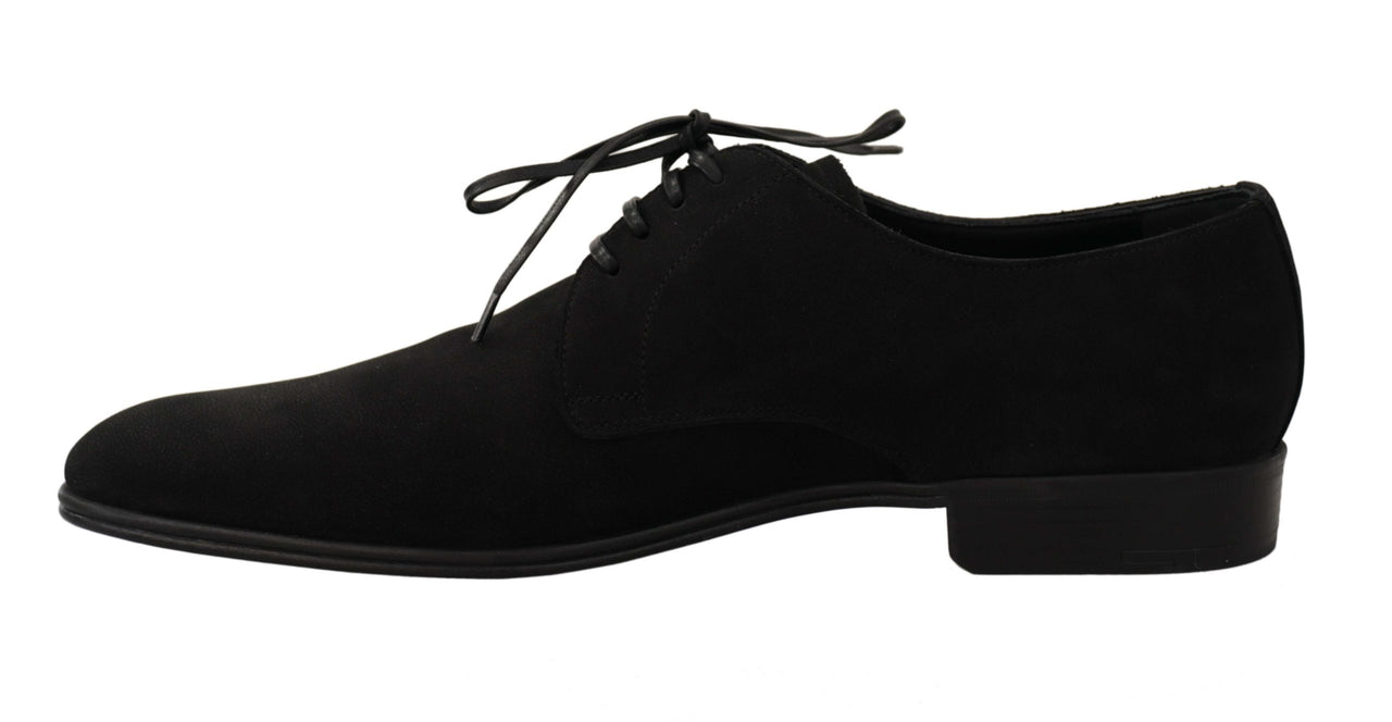 Elegant Black Leather Derby Dress Shoes