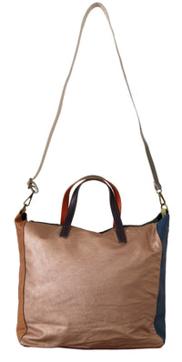 Thumbnail for Multicolor Leather Shoulder Tote Bag