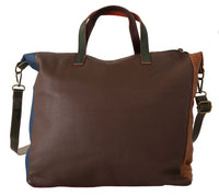 Thumbnail for Multicolor Leather Shoulder Tote Bag