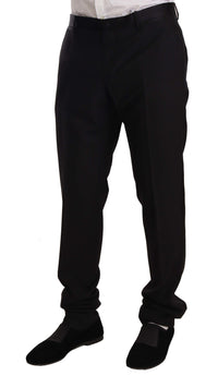 Thumbnail for Elegant Black Skinny Tuxedo Trousers