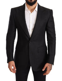 Thumbnail for Elegant Slim Fit Black Linen Blazer
