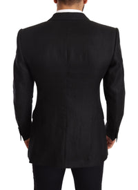 Thumbnail for Elegant Slim Fit Black Linen Blazer
