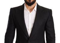 Thumbnail for Elegant Slim Fit Black Linen Blazer