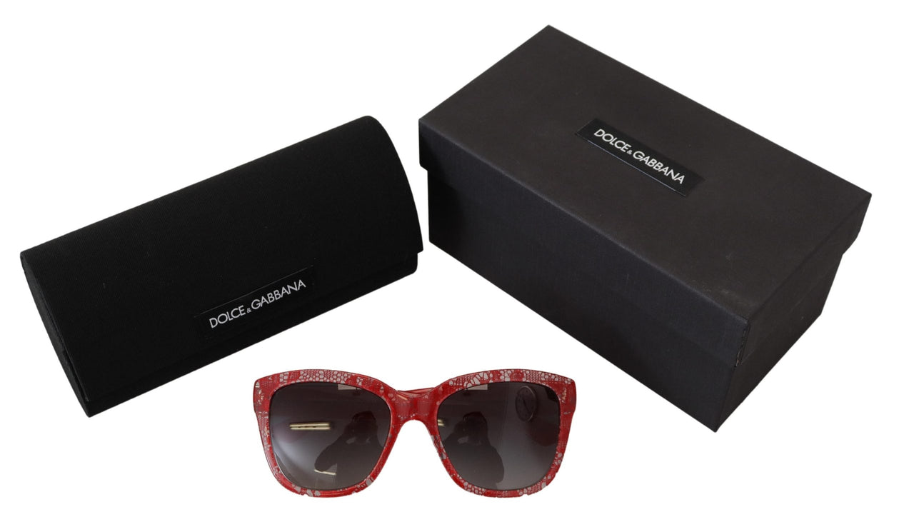 Chic Red Lace-Inspired Designer Sunglasses