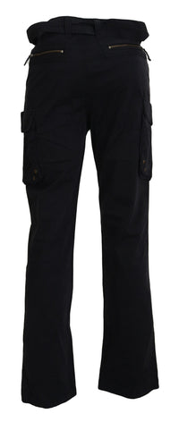 Thumbnail for Elegant Black Cargo Pants with Belt