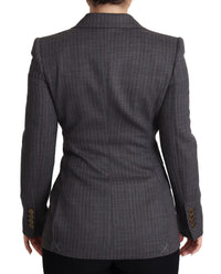 Thumbnail for Elegant Gray Stretch Wool Blazer