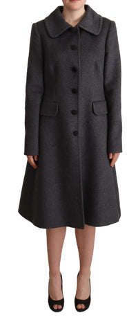 Thumbnail for Elegant Gray Cashmere Trench Coat