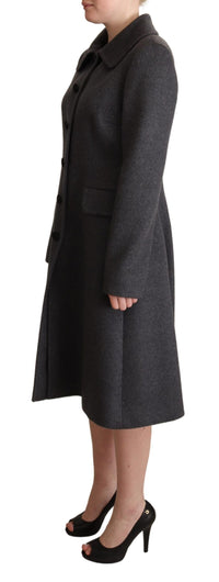 Thumbnail for Elegant Gray Cashmere Trench Coat