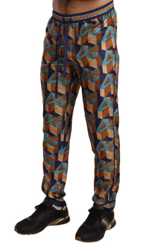 Thumbnail for Elegant Silk Jogger Pants with Vibrant Print