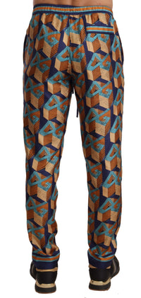 Thumbnail for Elegant Silk Jogger Pants with Vibrant Print