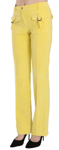 Thumbnail for Chic Yellow Corduroy Mid Waist Pants