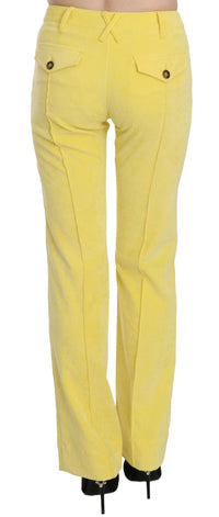 Thumbnail for Chic Yellow Corduroy Mid Waist Pants