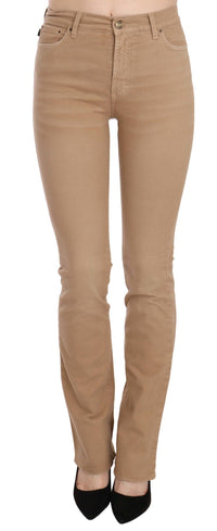 Thumbnail for Chic Brown Mid Waist Skinny Trousers