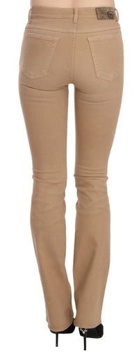Thumbnail for Chic Brown Mid Waist Skinny Trousers