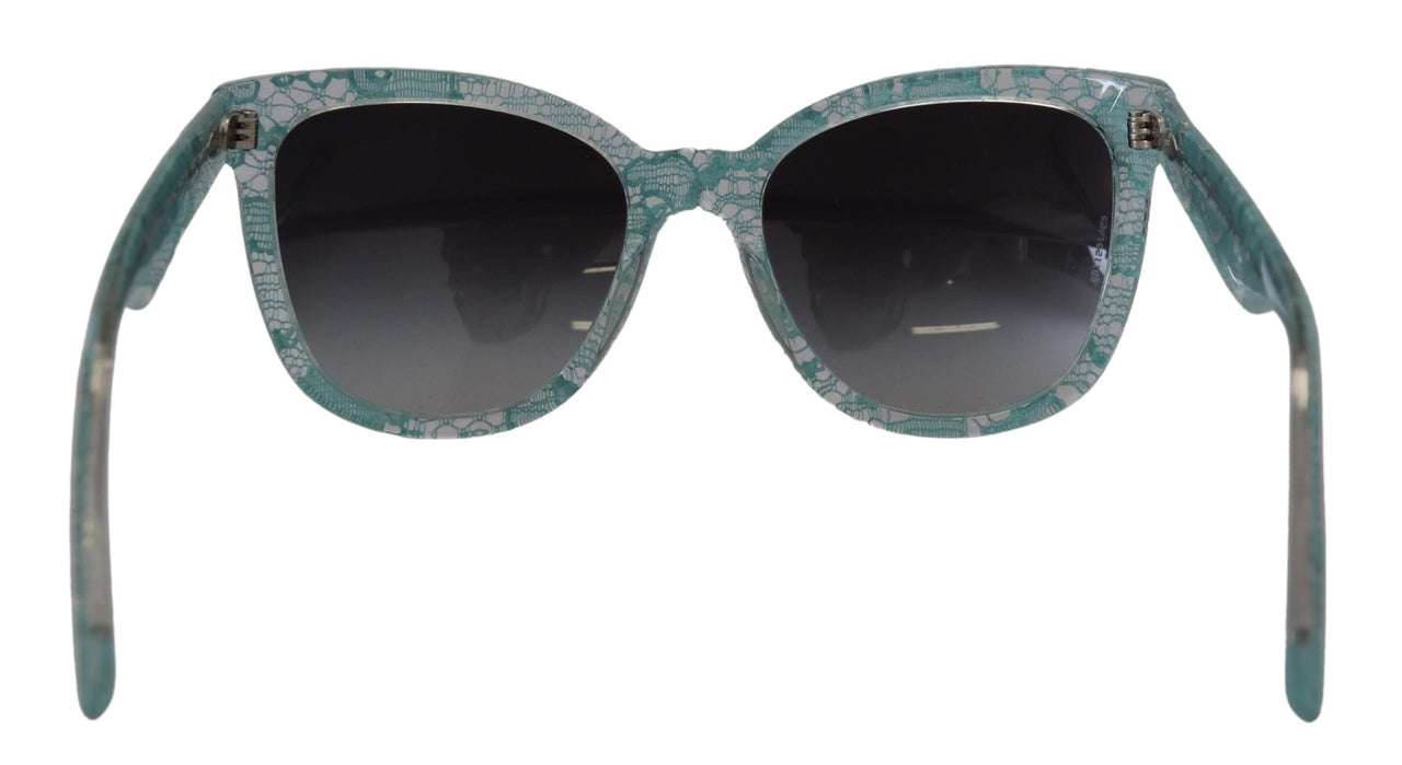 Elegant Blue Lace-Crystal Sunglasses