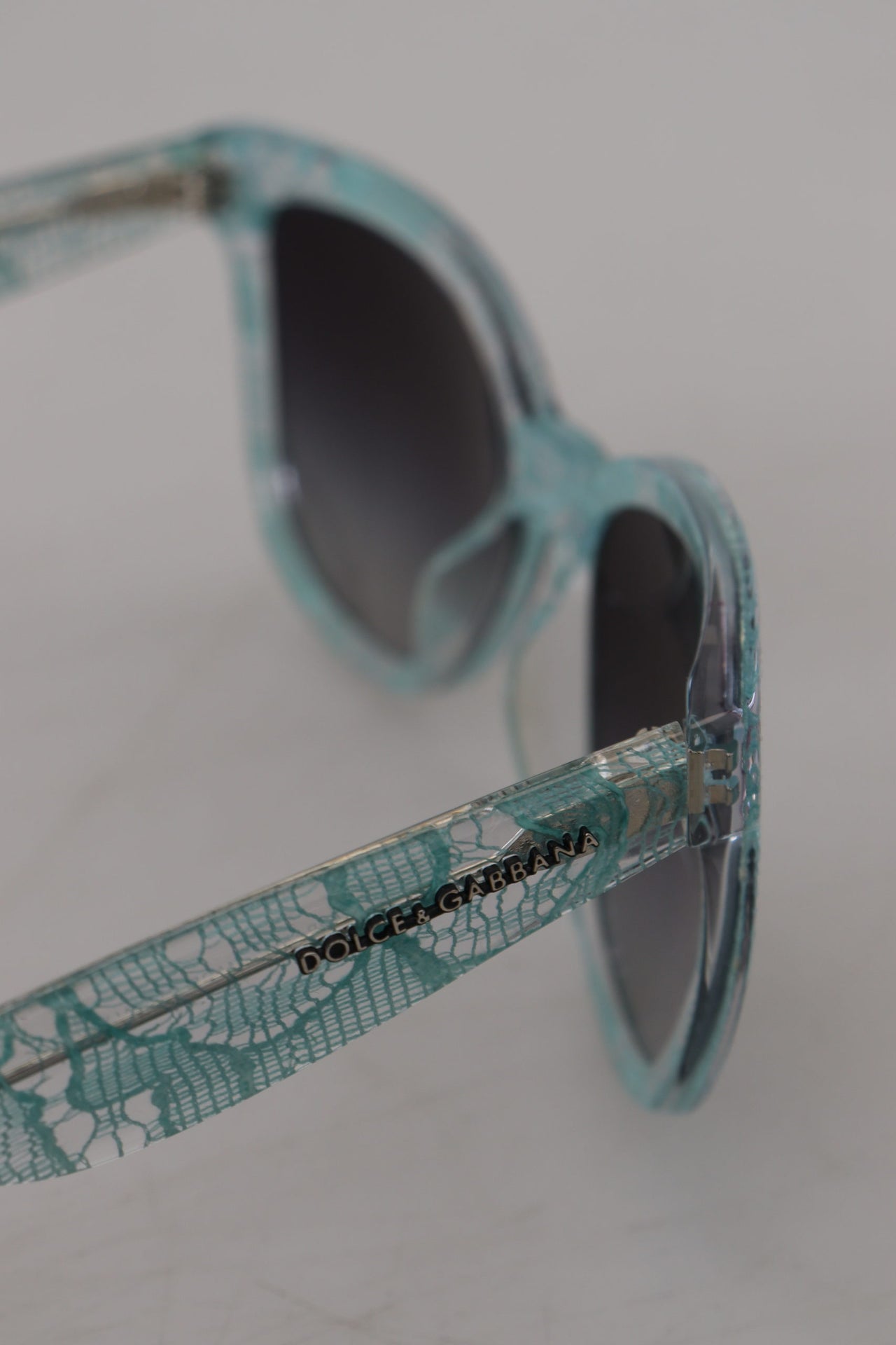 Elegant Blue Lace-Crystal Sunglasses