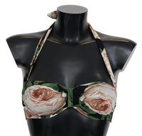 Thumbnail for Floral Elegance Elastic Bikini Top