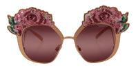 Thumbnail for Chic Rose Sequin Embroidered Sunglasses