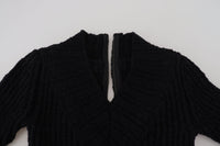 Thumbnail for Elegant Black Wool Blend Sweater Dress