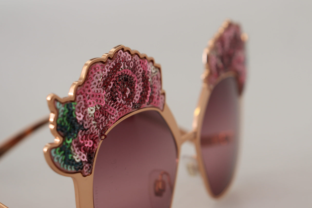 Chic Rose Sequin Embroidered Sunglasses