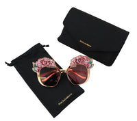 Thumbnail for Chic Rose Sequin Embroidered Sunglasses