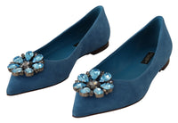 Thumbnail for Elegant Crystal-Embellished Suede Flats