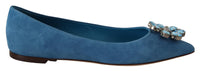 Thumbnail for Elegant Crystal-Embellished Suede Flats