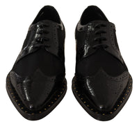 Thumbnail for Elegant Gold-Trimmed Black Oxford Lace-Ups
