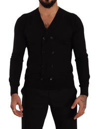 Thumbnail for Black Cashmere Button Down Cardigan Sweater