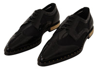 Thumbnail for Elegant Gold-Trimmed Black Oxford Lace-Ups