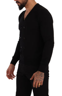 Thumbnail for Black Cashmere Button Down Cardigan Sweater