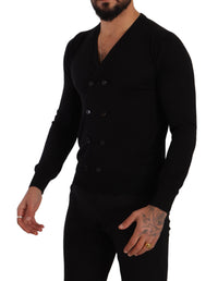 Thumbnail for Black Cashmere Button Down Cardigan Sweater