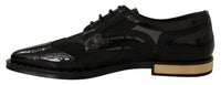 Thumbnail for Elegant Gold-Trimmed Black Oxford Lace-Ups
