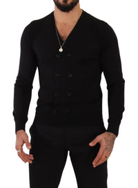 Thumbnail for Black Cashmere Button Down Cardigan Sweater