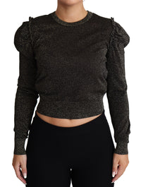 Thumbnail for Elegant Cropped Sweater with Logo Detail