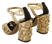 Thumbnail for Elegant Crystal Studded Leather Pumps