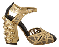 Thumbnail for Elegant Crystal Studded Leather Pumps