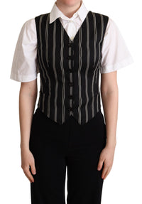 Thumbnail for Chic Black Leopard Print Waistcoat