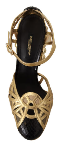 Thumbnail for Elegant Crystal Studded Leather Pumps