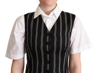 Thumbnail for Chic Black Leopard Print Waistcoat