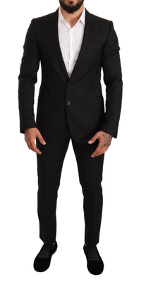 Thumbnail for Elegant Martini Black Wool Suit