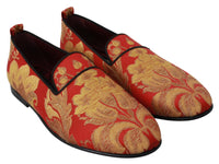 Thumbnail for Rose Gold Brocade Loafers Slide Flats